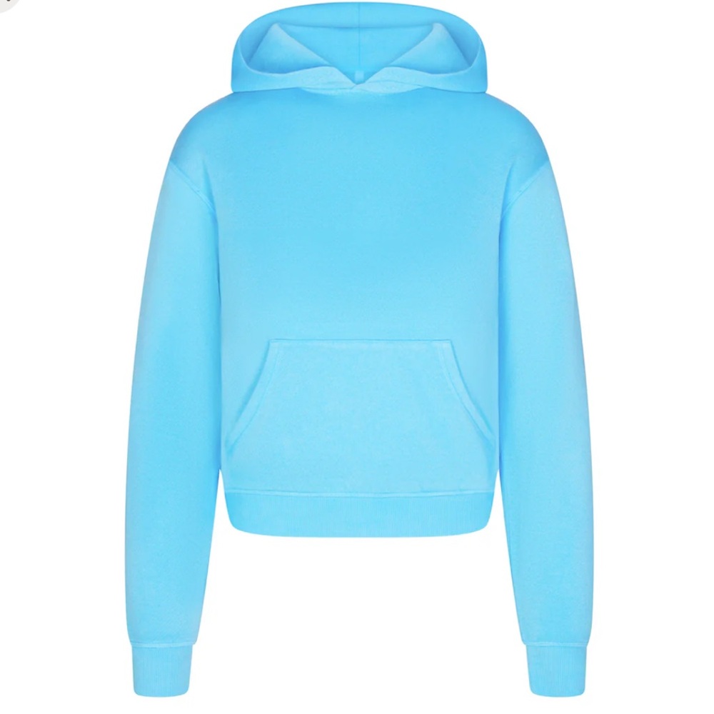 NEW SKIMS SET modal French terry SET hoodie and shorts cyan blue